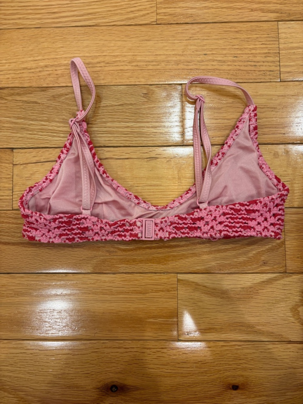 Triangl pink crochet scoop neck bikini top-MAIA - Picture 2 of 3